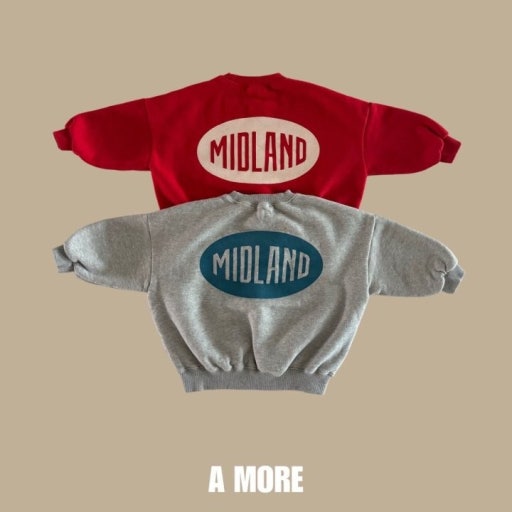 [코코브로니]에이모어-미드맨투맨 레드 M , 메란지 XL