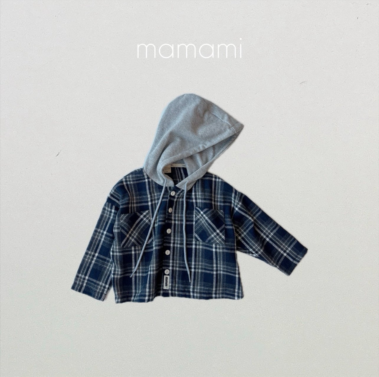 마마미-어반체크후드셔츠