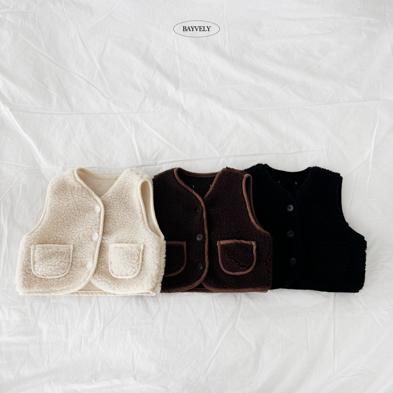 베이블리-뽀글이양털조끼