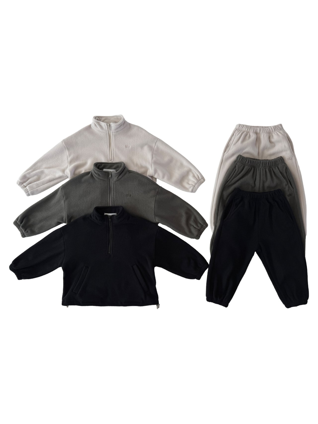 아워-하프집업플리스SET