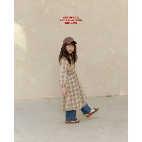 나비-체크원피스