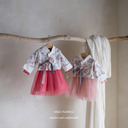 [한복]엠키즈-수채화원피스세트