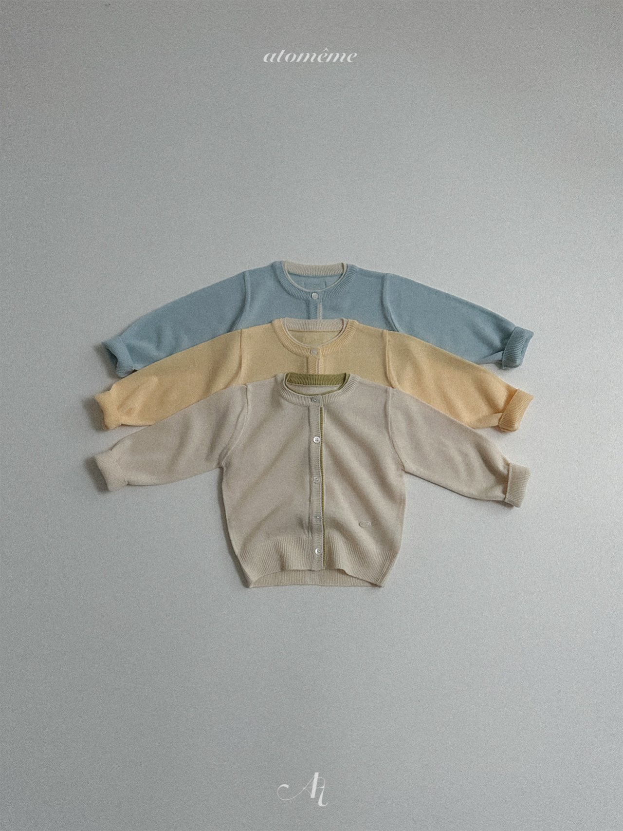 아토메메-배색니트가디건