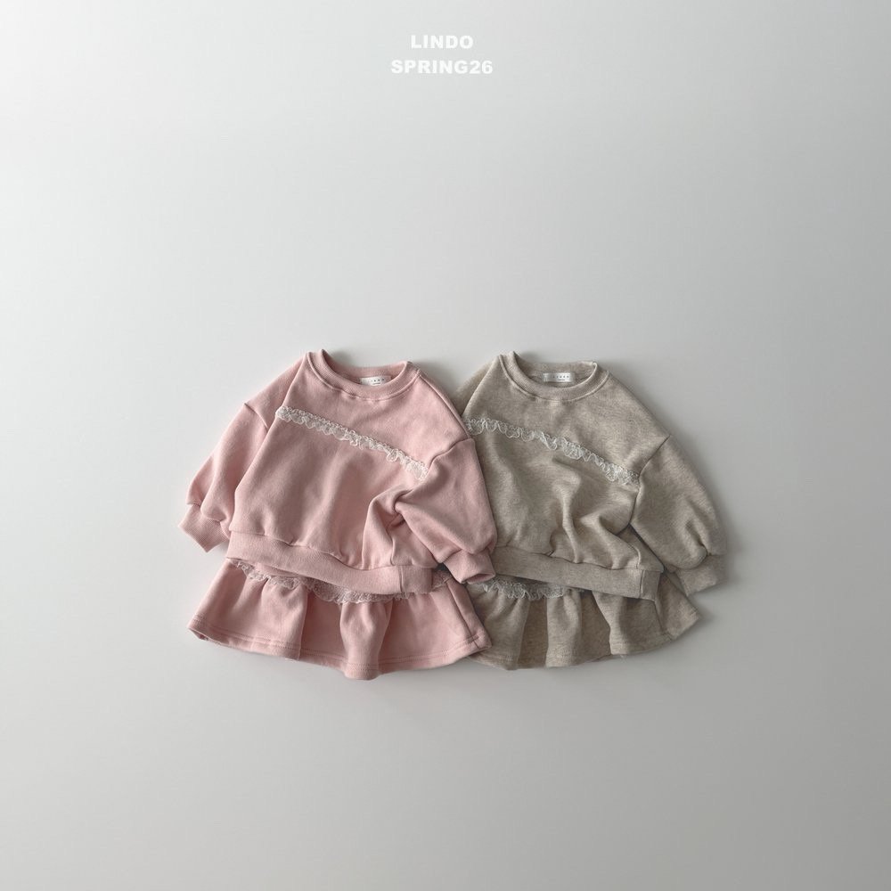 린도-프릴레이스맨투맨치마SET