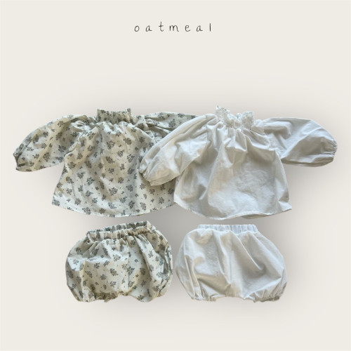 오트밀-베베스모크블루머세트