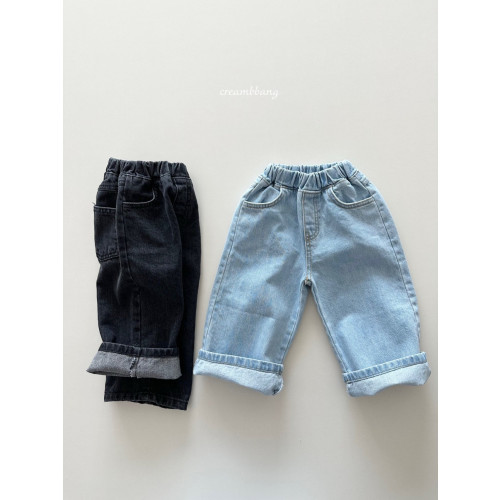 크림빵-클래식와이드데님