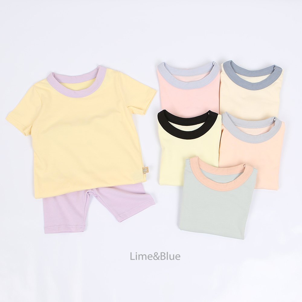 [여름]라임앤블루-SS썸머하프상하세트