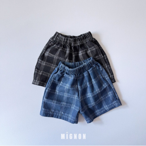 [여름]미뇽-체크데님팬츠