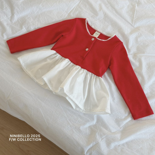 [코코브로니]니니벨로-튤립레이어드티 레드 L