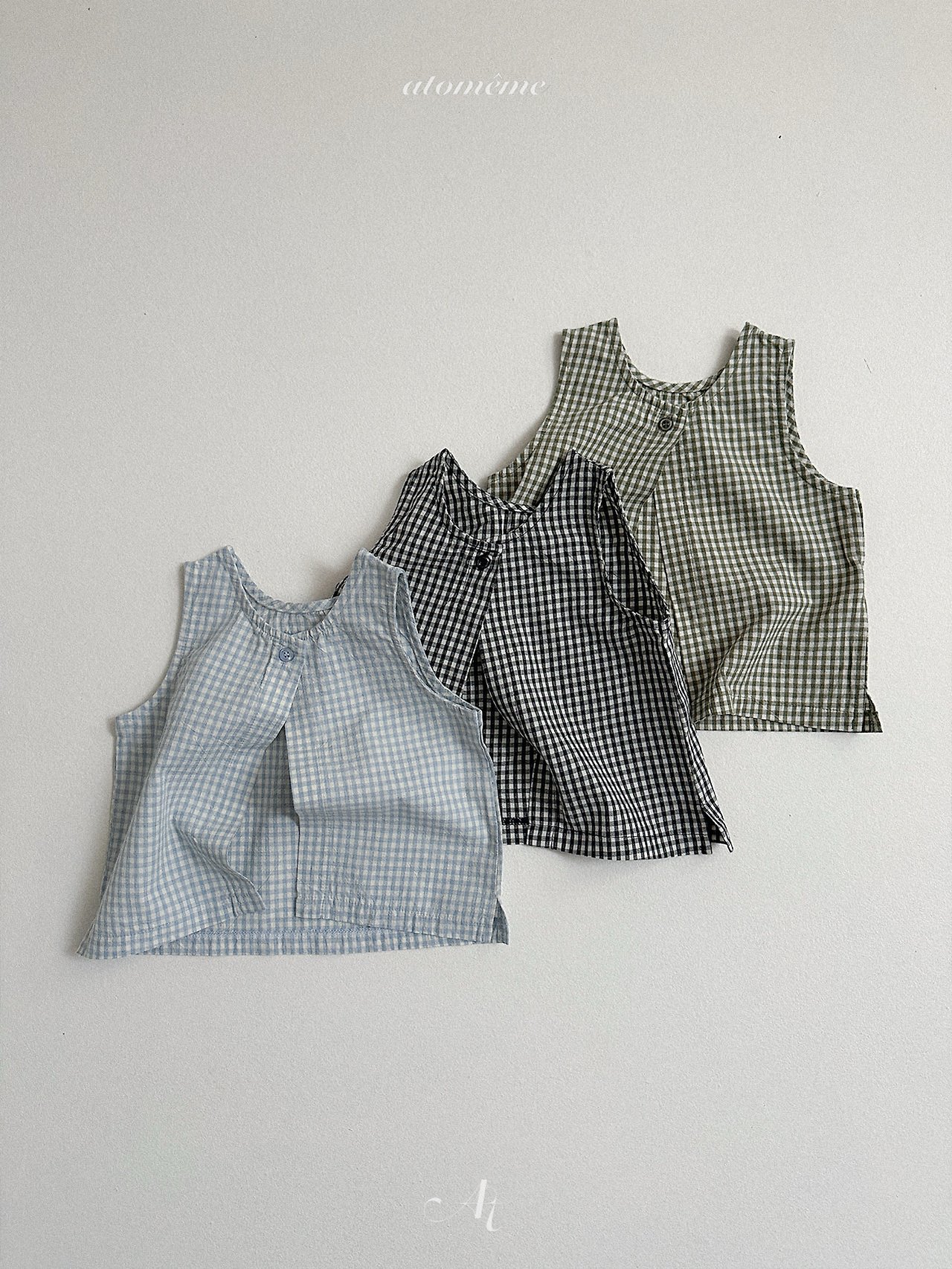 [여름]아토메메-뮤즈체크블라우스