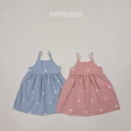 [여름]소이빈-기획꽃체크끈원피스