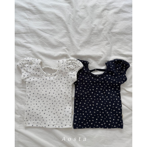 [여름]아오스타-오픈백퍼프블라우스