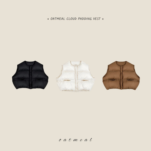 [가을]오트밀-구름패딩조끼